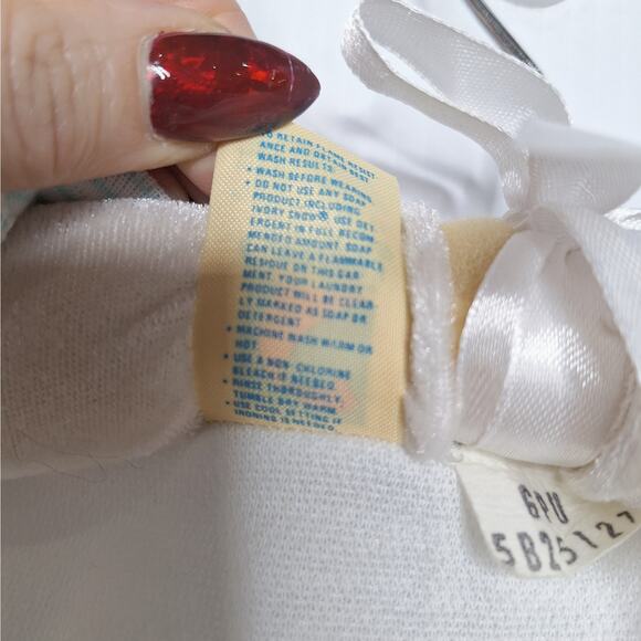 Vintage Carter's Fleece Baby Gown Sleep Sack Sleeper Fortrel Puppy Embroidered - Picture 3 of 6